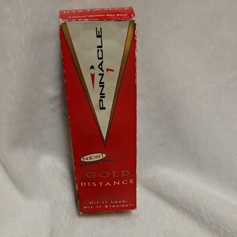 Pinnacle Gold Distance Golf Balls 3 Ball Sleeve Surlyn Covered White Made in USA